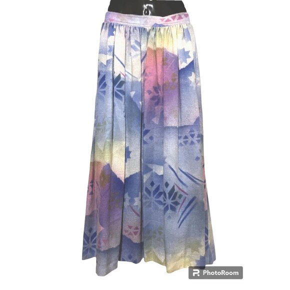 Vintage Escada Nordic Fairy Winter Scene Maxi Skirt S Wool Blend Snowflake Star - Picture 5 of 13